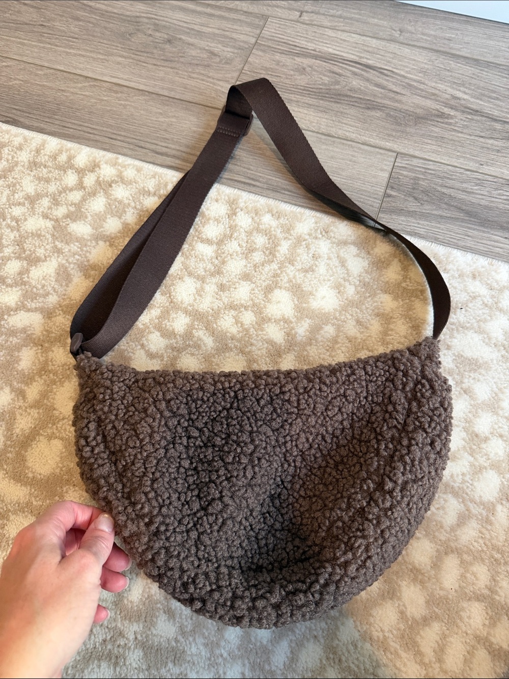 Brown Sherpa Crossbody Bag